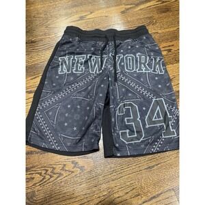 Carbon Medium Mens Shorts Basketball Gym Printed Black Gray New York